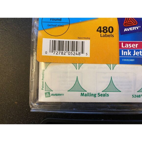 AVERY 5248 Printable Mailing Seals Clear 1" round 945 Labels Laser Ink Jet - Picture 2 of 5